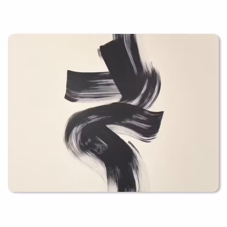 Strepen - Zwart - Abstract muismat rubber klein -3d