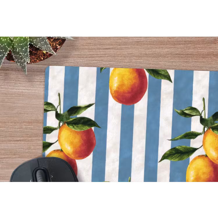 Strepen - Citroen - Blauw muismat rubber klein 262 -closeup
