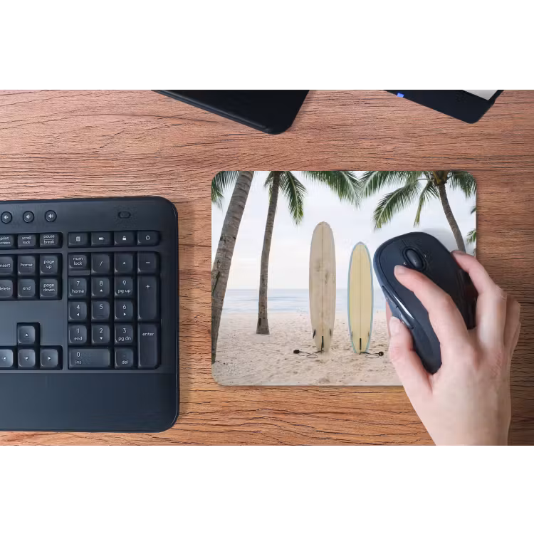 Surfboard - Palmbomen - Kleurrijk muismat rubber klein -toetsenbord