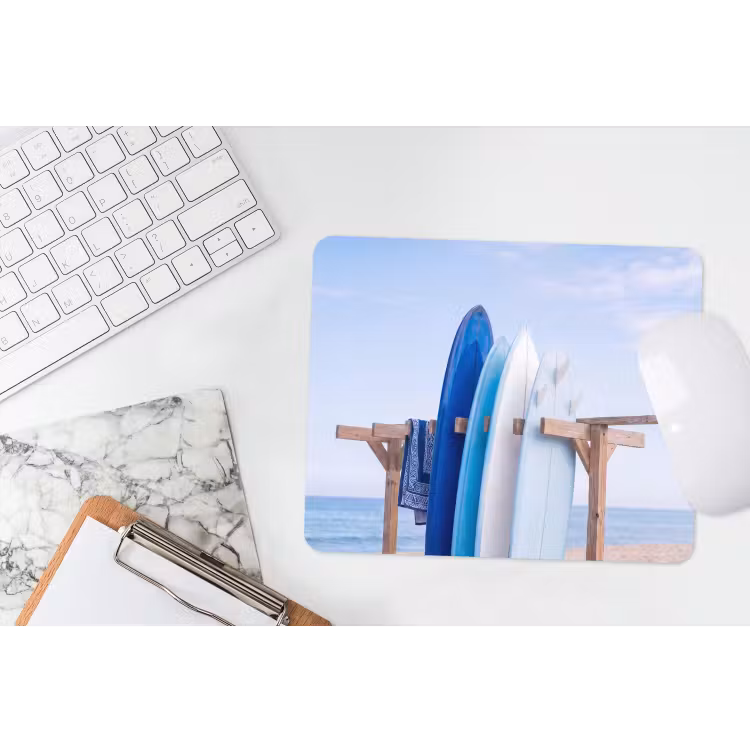 Surfplank - Strand - Zomer - Blauw - Water muismat rubber klein -witbureau