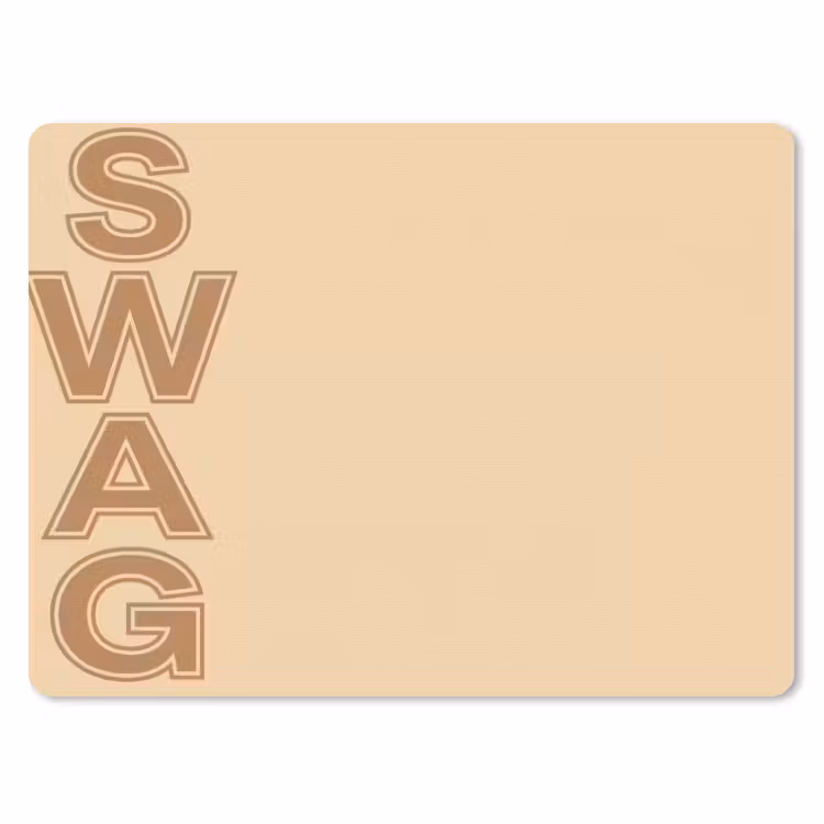Swag - Bruin - Beige muismat rubber klein -3d
