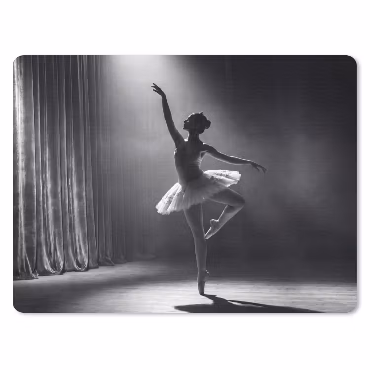 Danser - Podium - Zwart-wit - Kunst - Klassiek muismat rubber klein -3d
