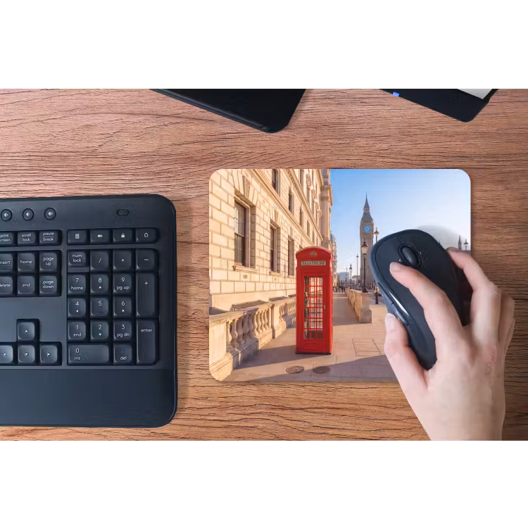Telefooncel - Rood - Londen - Stad - Architectuur muismat rubber klein -toetsenbord
