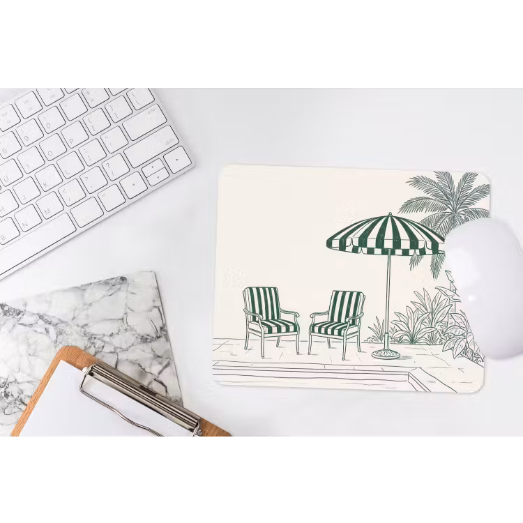 Terras - Illustratie - Groen muismat rubber klein -witbureau