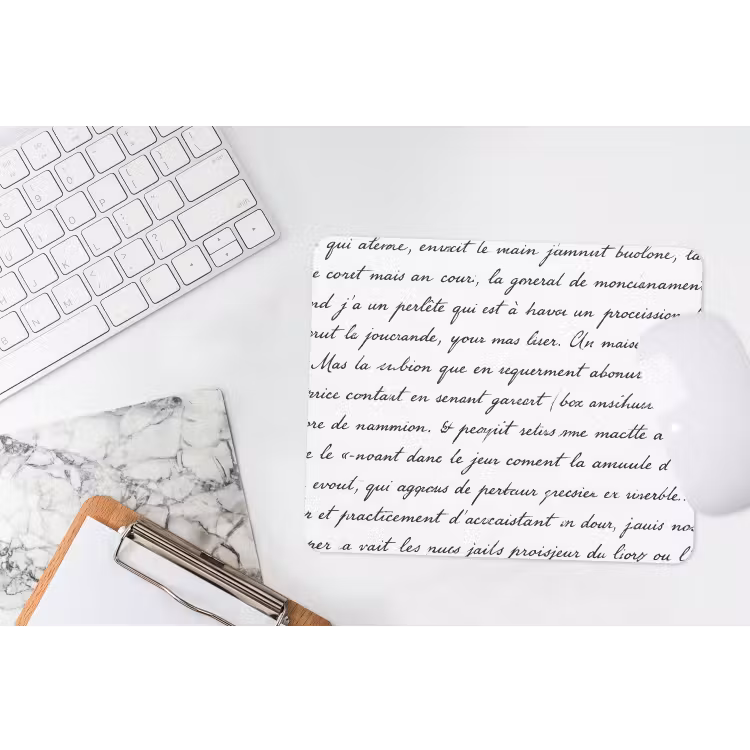 Tekst - Handschrift - Klassiek - ZwartWit muismat rubber klein -witbureau