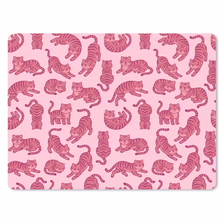 Dieren - Patroon - Roze - Speels - Cartoon muismat rubber klein -3d