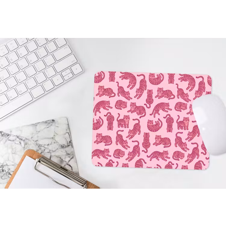Dieren - Patroon - Roze - Speels - Cartoon muismat rubber klein -witbureau