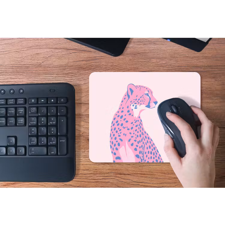 Dieren - Profiel - Abstract - Roze - Blauw muismat rubber klein -toetsenbord
