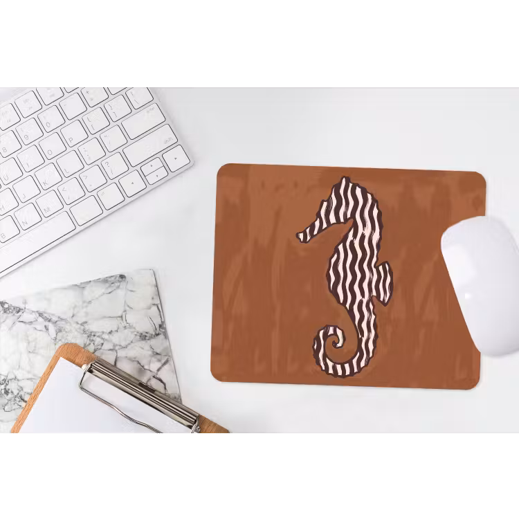 Dieren - Zeepaardje - Abstract - Bruin - Strepen muismat rubber klein -witbureau