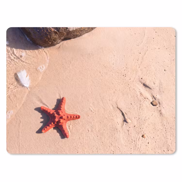 Dieren - Strand - Zee - Natuur - Rood muismat rubber klein -3d