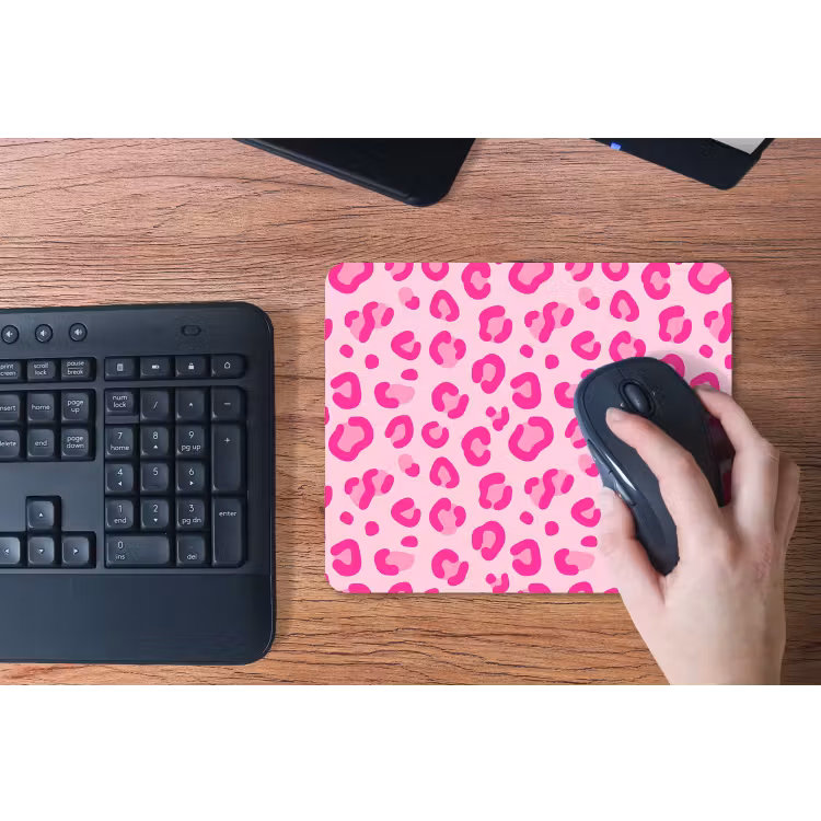 Dierenprint - Patroon - Abstract - Modern - Roze muismat rubber klein -toetsenbord