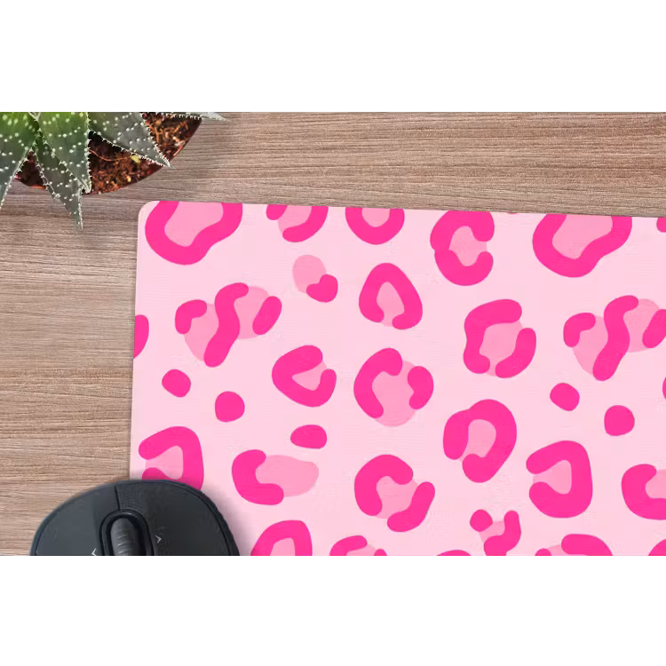 Dierenprint - Patroon - Abstract - Modern - Roze muismat rubber klein -closeup