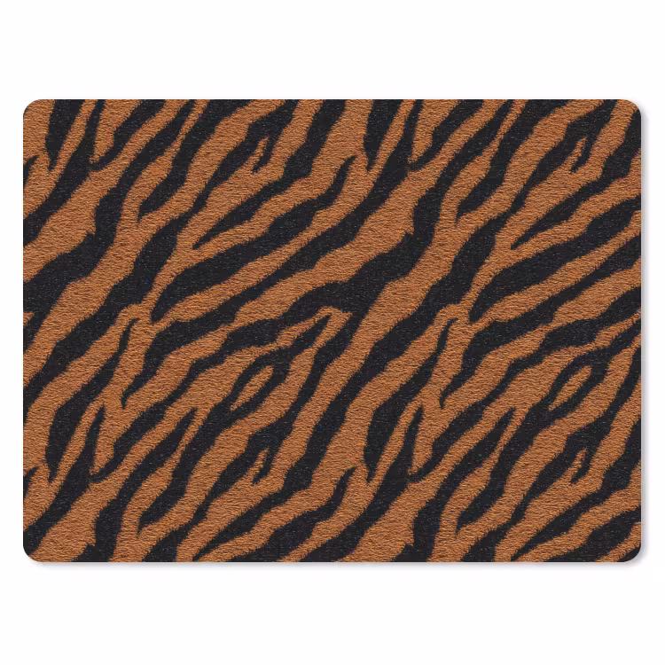 Tijger - Vacht - Zwart muismat rubber klein 262 -3d