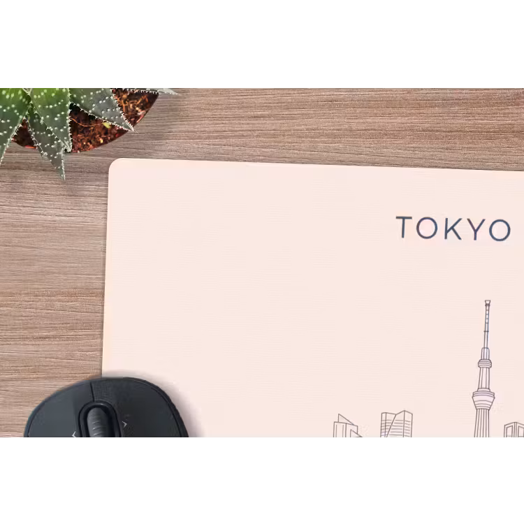 Tokyo - Skyline - Stad - Abstract - Blauw muismat rubber klein -closeup