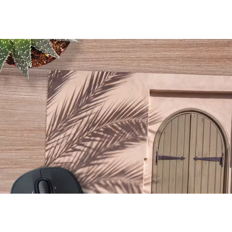 Deur - Hout - Architectuur - Groen - Rustiek muismat rubber klein -closeup