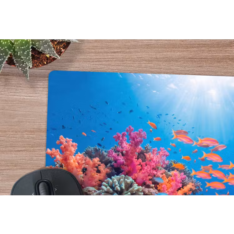 Onderwater - Koraalrif - Vissen - Oceaan - Natuur muismat rubber klein -closeup