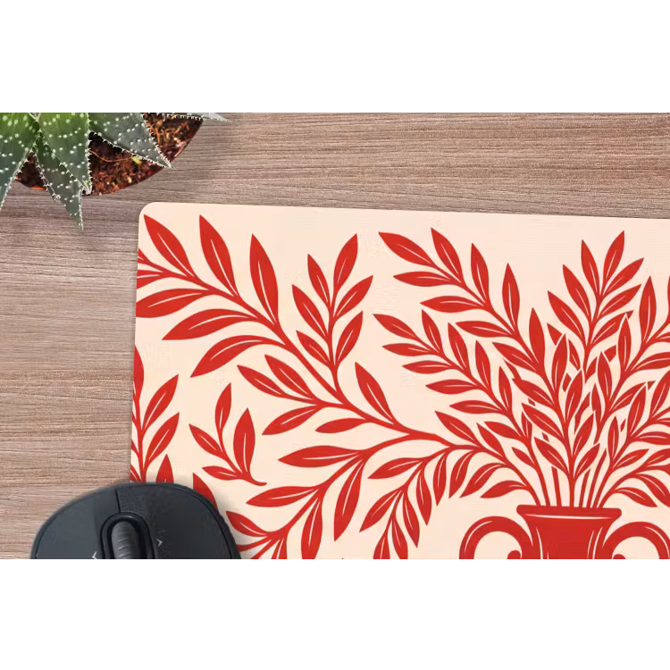 Vaas - Planten - Decoratie - Abstract - Rood muismat rubber klein -closeup
