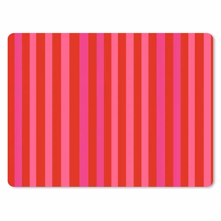 Verticaal - Strepen - Roze muismat rubber klein 262 -3d