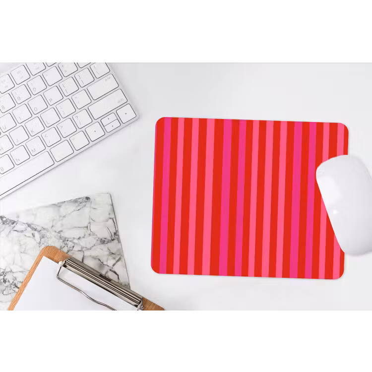 Verticaal - Strepen - Roze muismat rubber klein 262 -witbureau