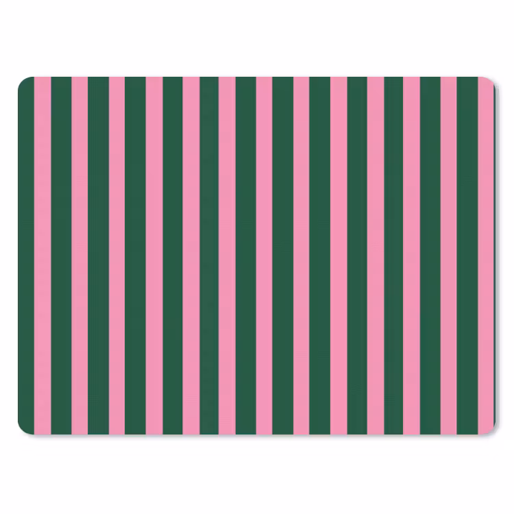 Verticale strepen - Groen - Roze muismat rubber klein 262 -3d