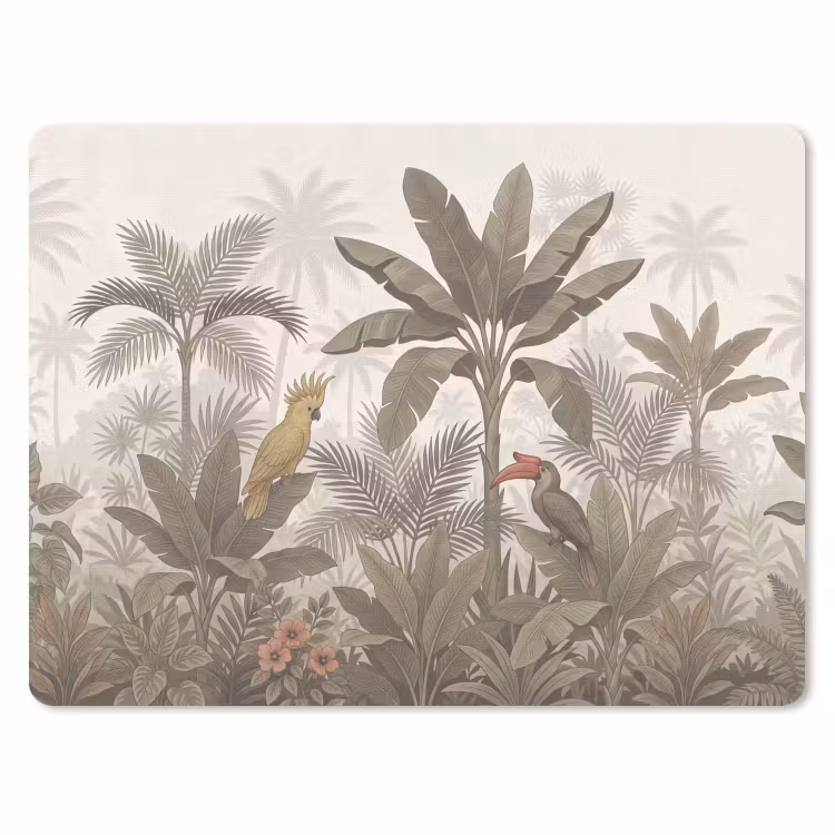 Vogel - Jungle - Tropisch - Illustratie - Groen muismat rubber klein -3d