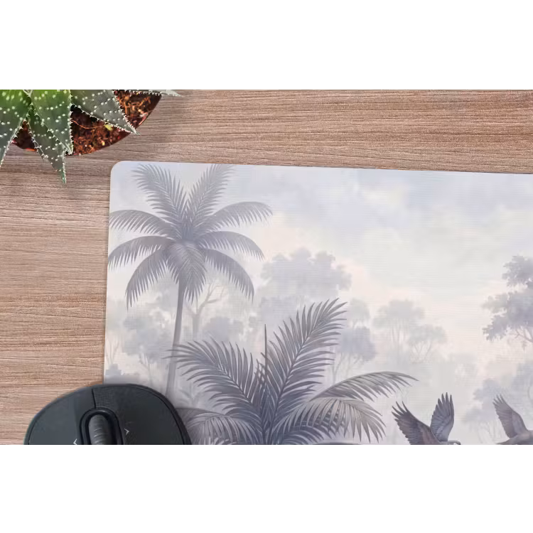 Vogel - Vliegend - Jungle - Vintage - Dieren muismat rubber klein -closeup