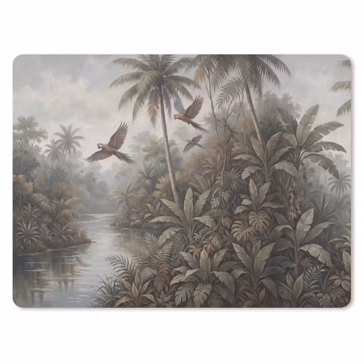 Vogel - Vliegend - Tropisch - Landschap - Klassiek muismat rubber klein -3d