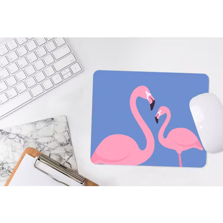 Vogel - Paar - Dieren - Modern - Roze muismat rubber klein -witbureau