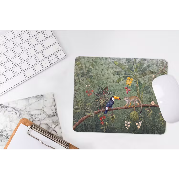 Vogel - Dier - Jungle - Mozaïek - Natuur muismat rubber klein -witbureau