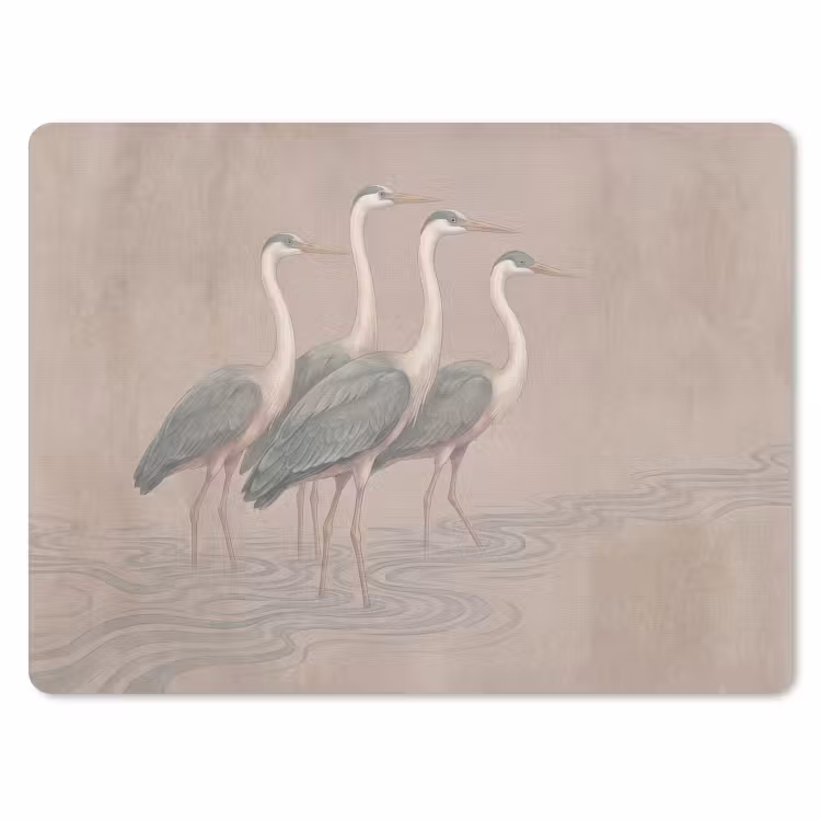 Vogel - Water - Natuur - Vintage muismat rubber klein -3d