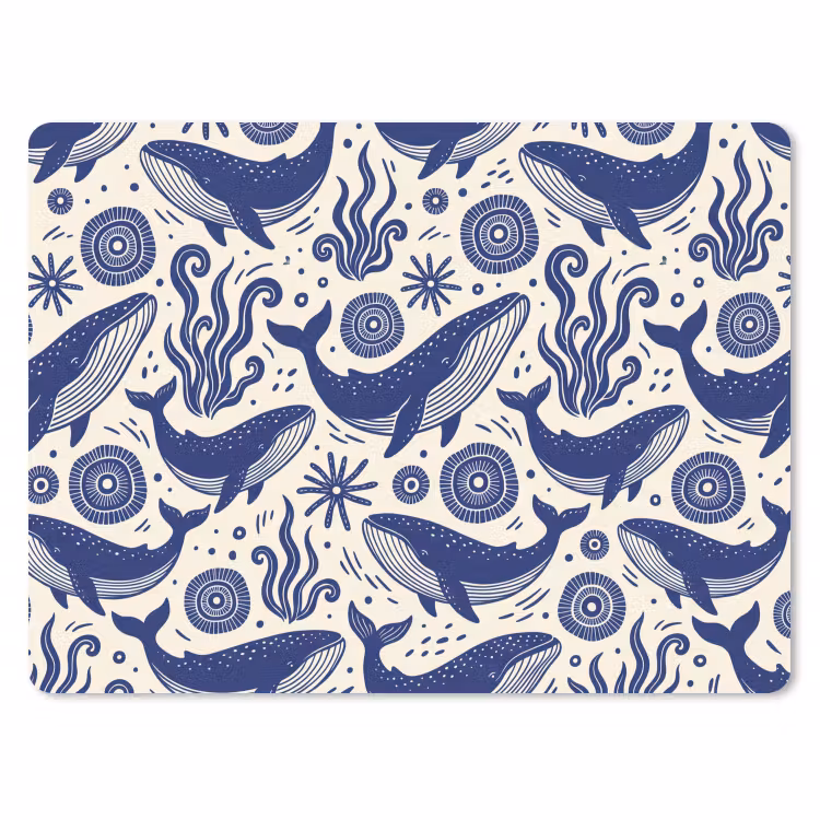 Walvis - Onderwater - Dieren - Abstract - Blauw muismat rubber klein -3d
