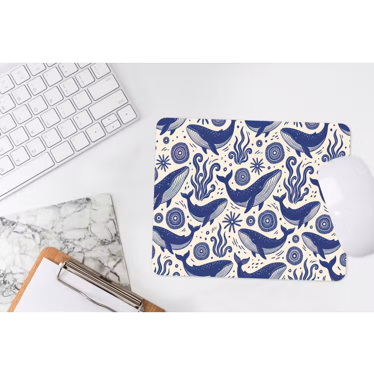 Walvis - Onderwater - Dieren - Abstract - Blauw muismat rubber klein -witbureau