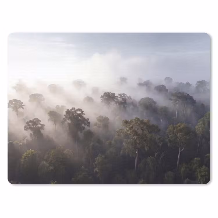 Bos - Mist - Natuur - Groen muismat rubber klein -3d