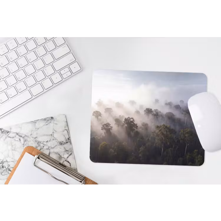Bos - Mist - Natuur - Groen muismat rubber klein -witbureau