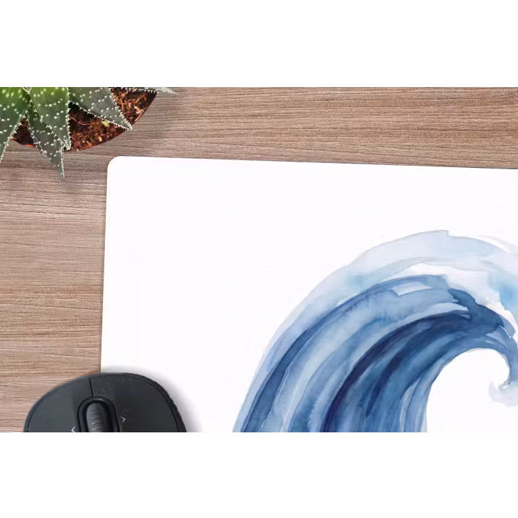 Water - Beweging - Natuur - Modern - Blauw muismat rubber klein -closeup