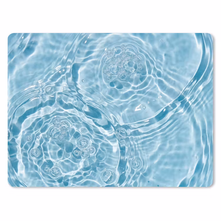 Water - Blauw - bubbels muismat rubber klein -3d