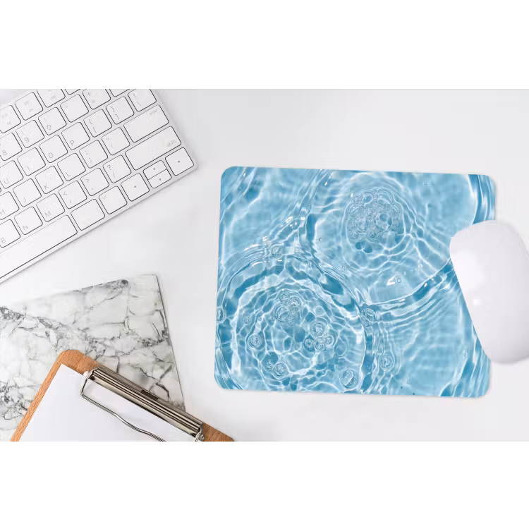 Water - Blauw - bubbels muismat rubber klein -witbureau