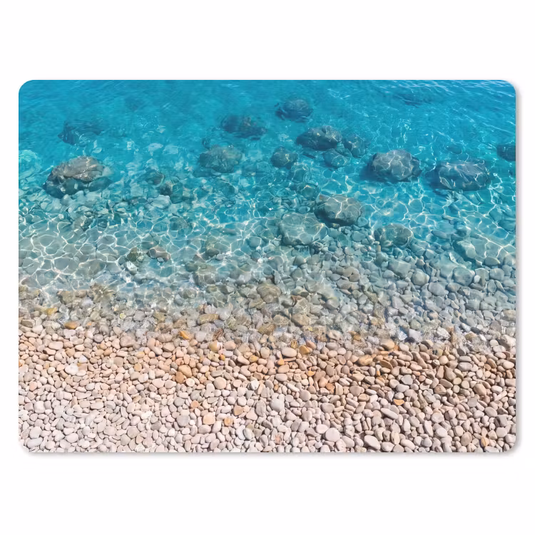 Water - Kiezels - Natuur - Levendig - Turkoois muismat rubber klein -3d