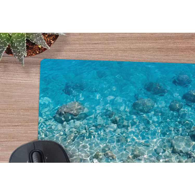Water - Kiezels - Natuur - Levendig - Turkoois muismat rubber klein -closeup