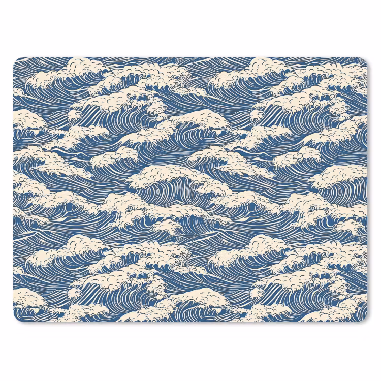 Golven - Klassiek - Blauw muismat rubber klein 262 -3d