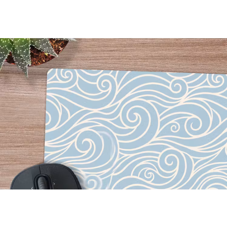 Golf - Abstract - Natuur - Modern - Blauw muismat rubber klein -closeup