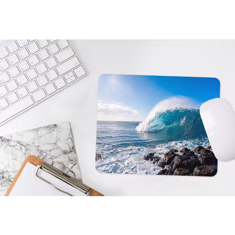 Golf - Oceaan - Brekend - Water - Blauw muismat rubber klein -witbureau