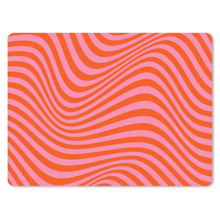 Golvend patroon - Rood - Roze - Lijnen muismat rubber klein -3d