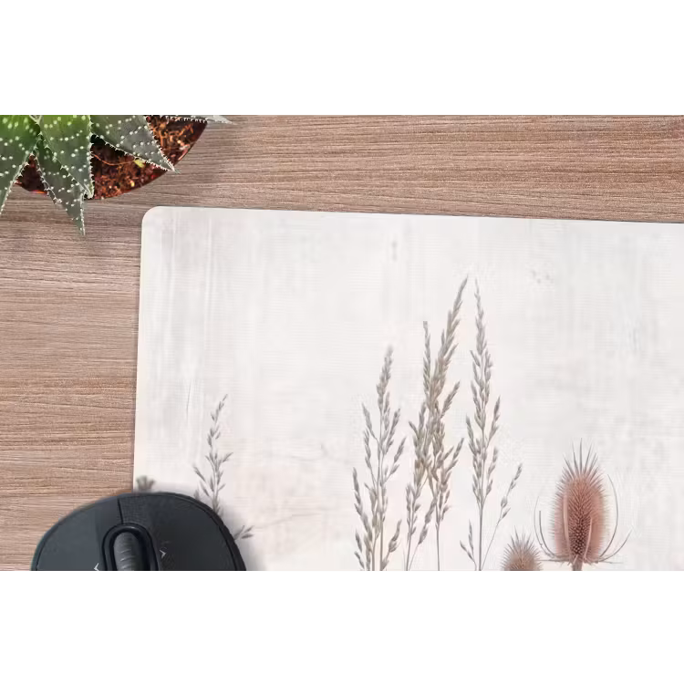 Weidebloemen - Design - Sepia muismat rubber klein -closeup