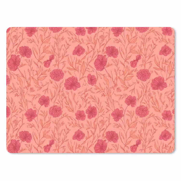 Weidebloemen - Romantisch - Roze muismat rubber klein 262 -3d