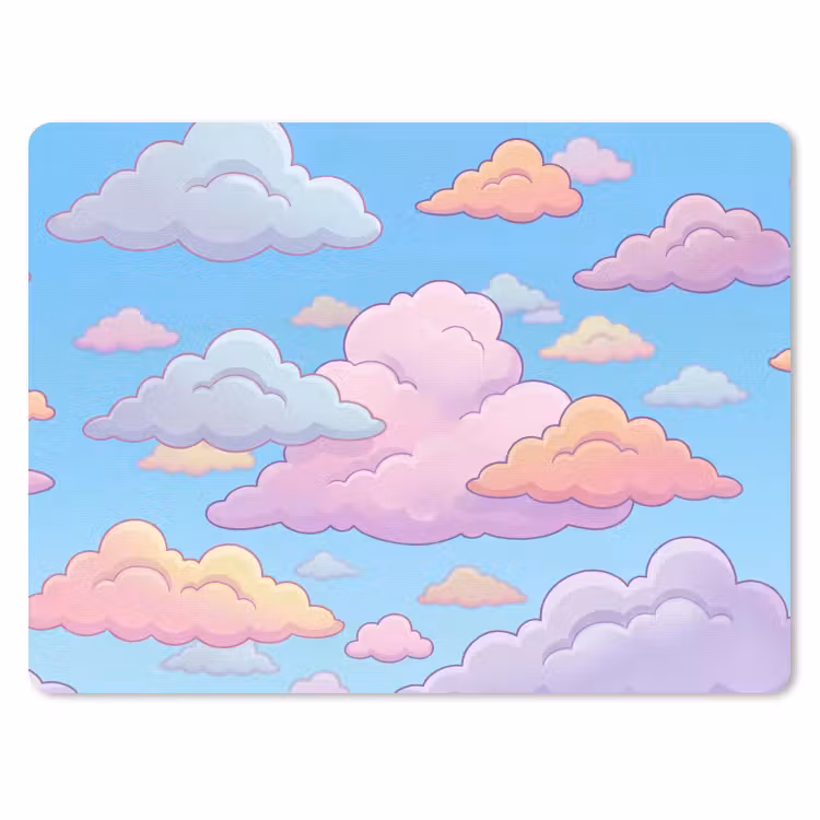 Wolk - Lucht - Natuur - Illustratie - Pastel muismat rubber klein -3d