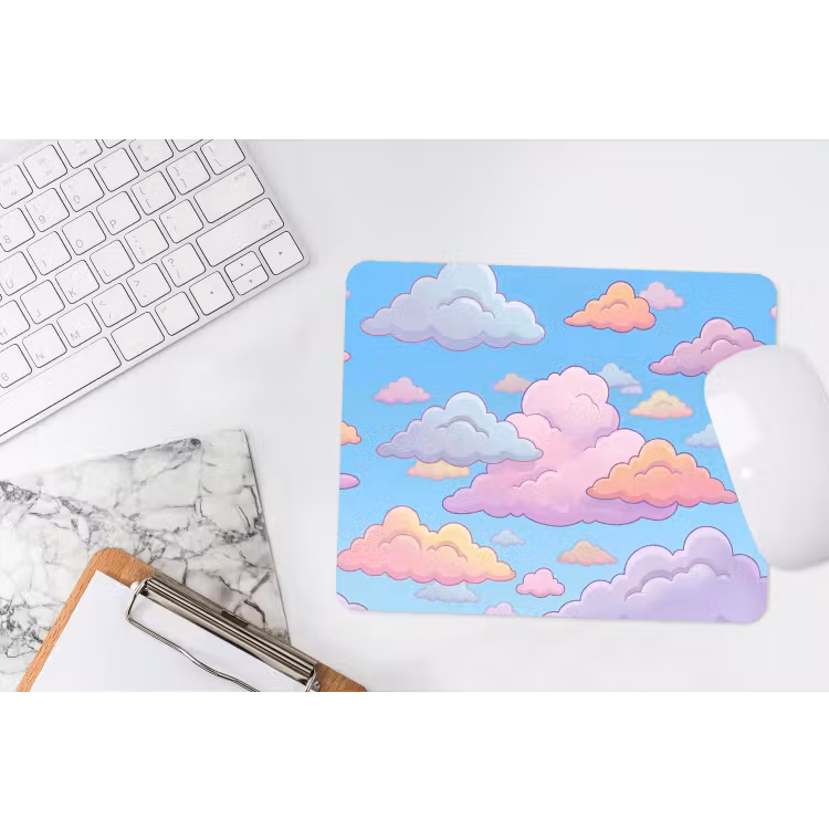 Wolk - Lucht - Natuur - Illustratie - Pastel muismat rubber klein -witbureau