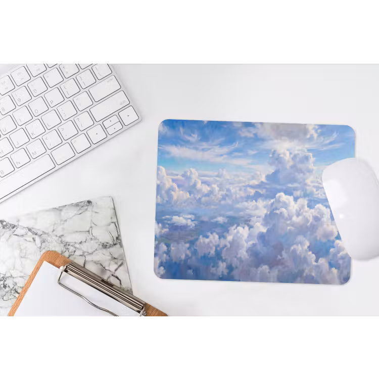 Wolken - Lucht - Natuur - Abstract - Blauw muismat rubber klein -witbureau