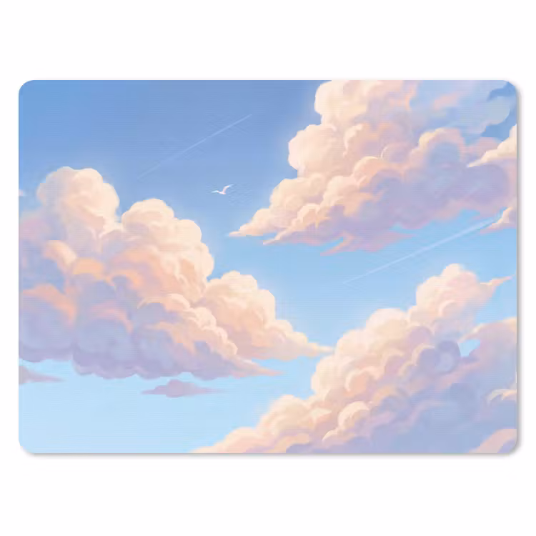 Wolken - Lucht - Natuur - Blauw muismat rubber klein -3d