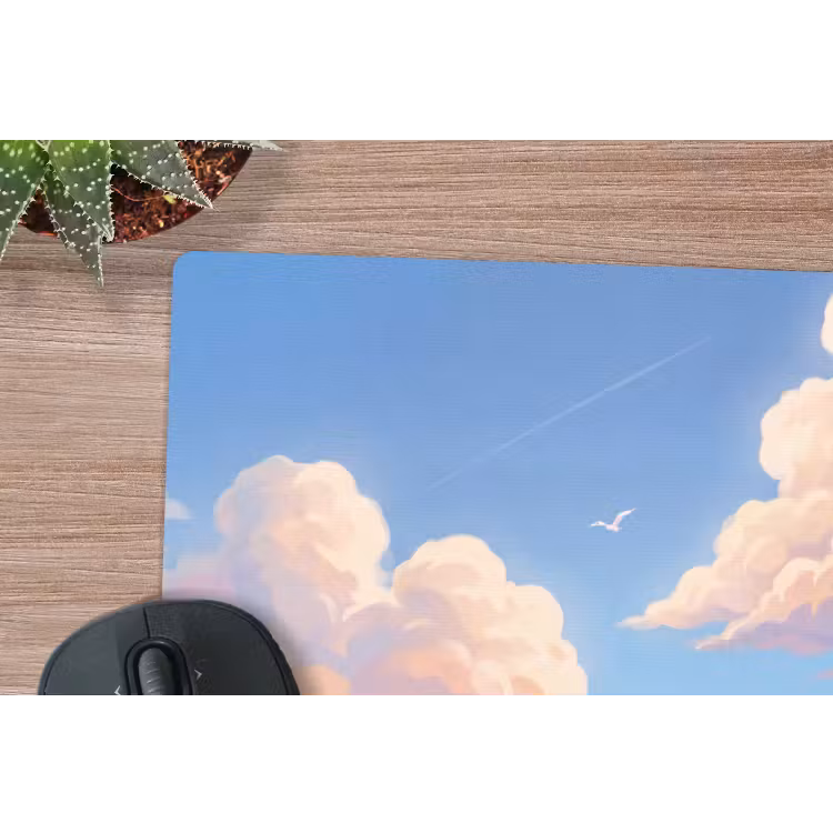 Wolken - Lucht - Natuur - Blauw muismat rubber klein -closeup